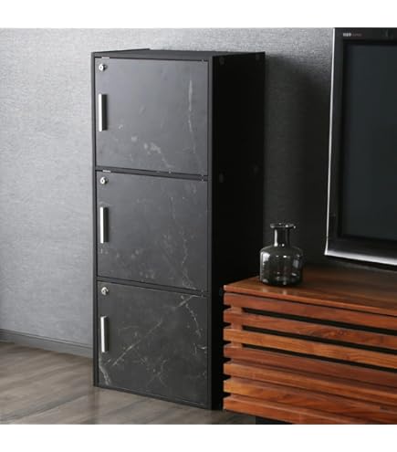 Amazon｜鍵付きラック(鍵付きカラーボックス/ロッカー) 【4段】 幅42cm